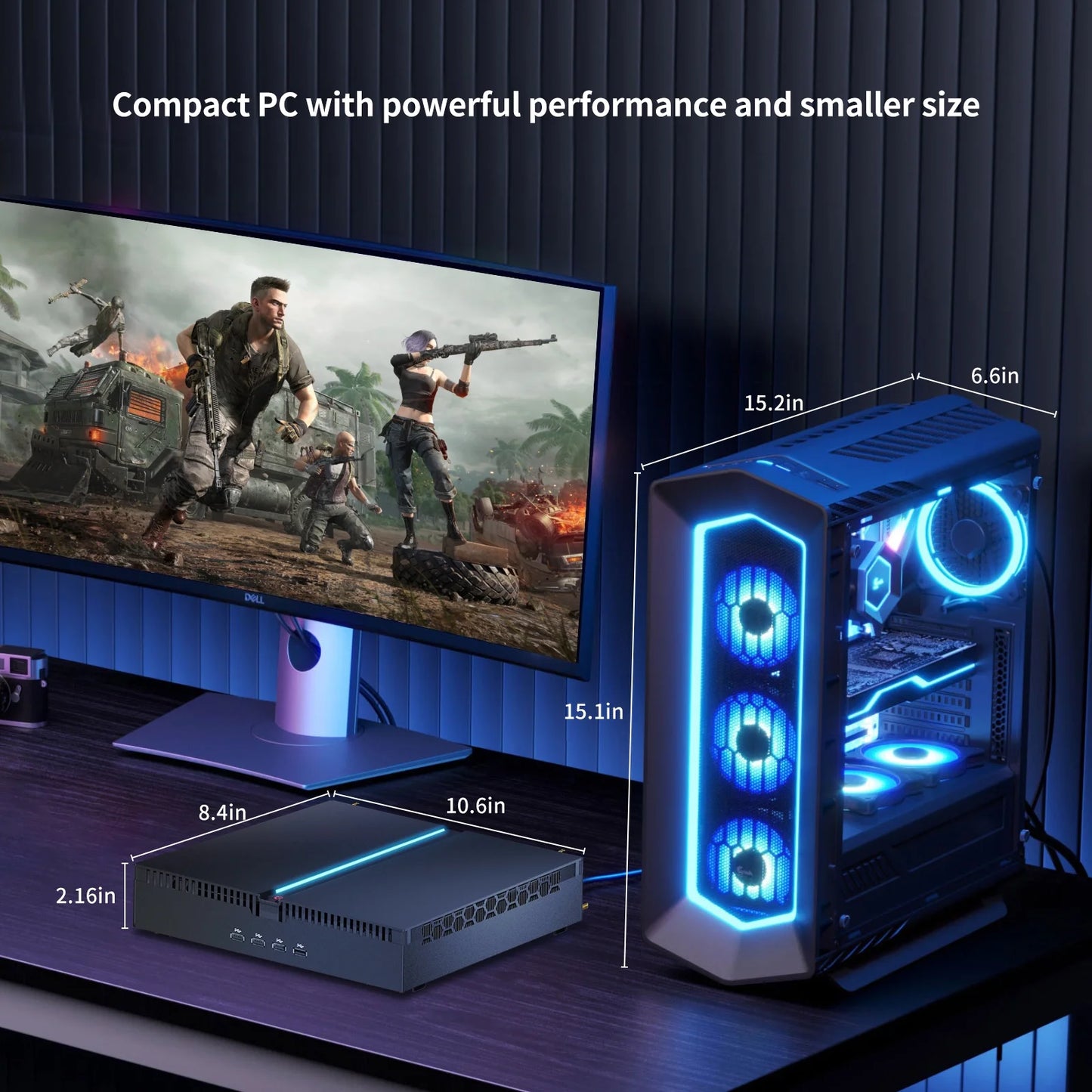 Kinupte Mini Gaming PC, Intel I9-12900F, 64GB RAM, 1TB Pcie SSD, Geforce RTX 3060, Windows 11 Pro