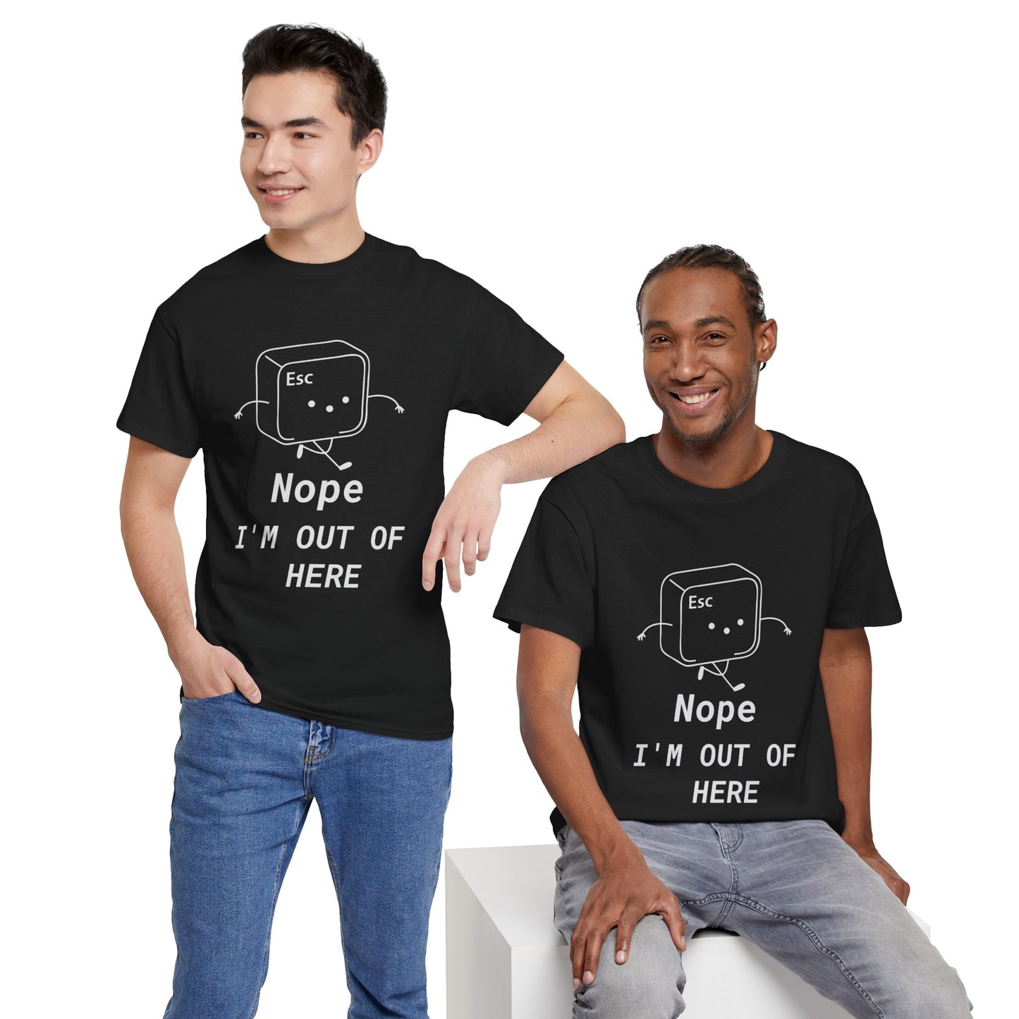 Escape Button Unisex Tee - 'Nope' Design