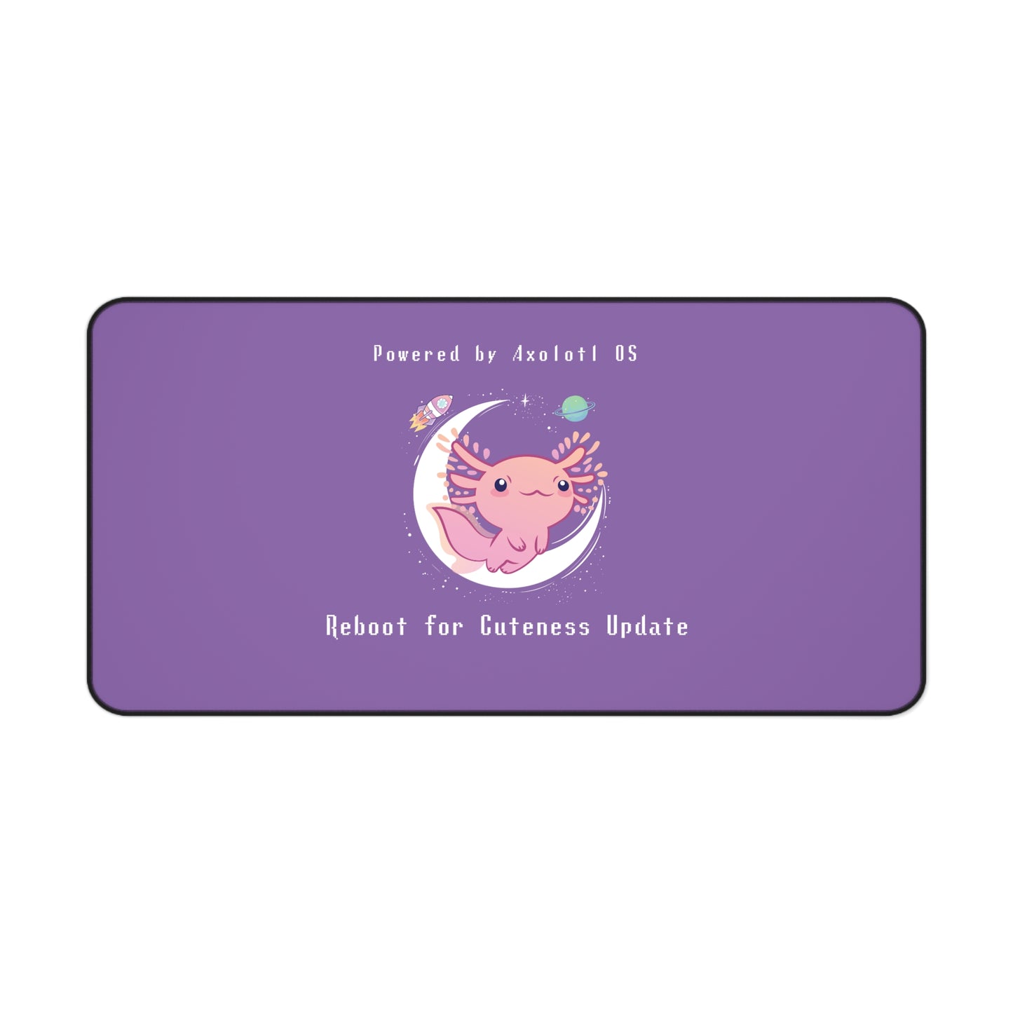 Desk Mat - Axolotl Cuteness OS Update (Light Purple)