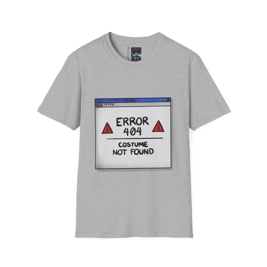 404 Error Costume Not Found Shirt - Gildan 64000 - Funny Halloween T-Shirt - Perfect for Last-Minute Costume Ideas & Tech Lovers