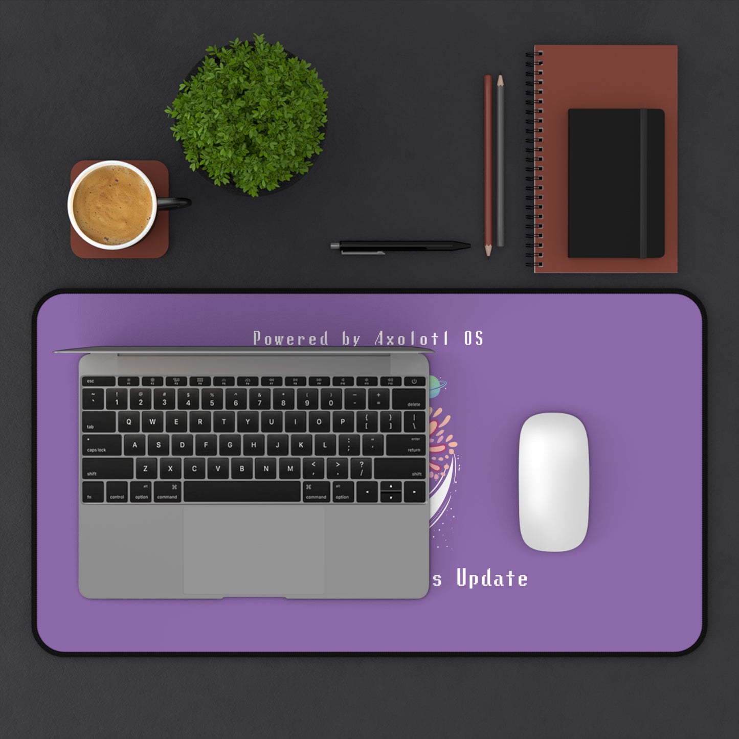 Desk Mat - Axolotl Cuteness OS Update (Light Purple)