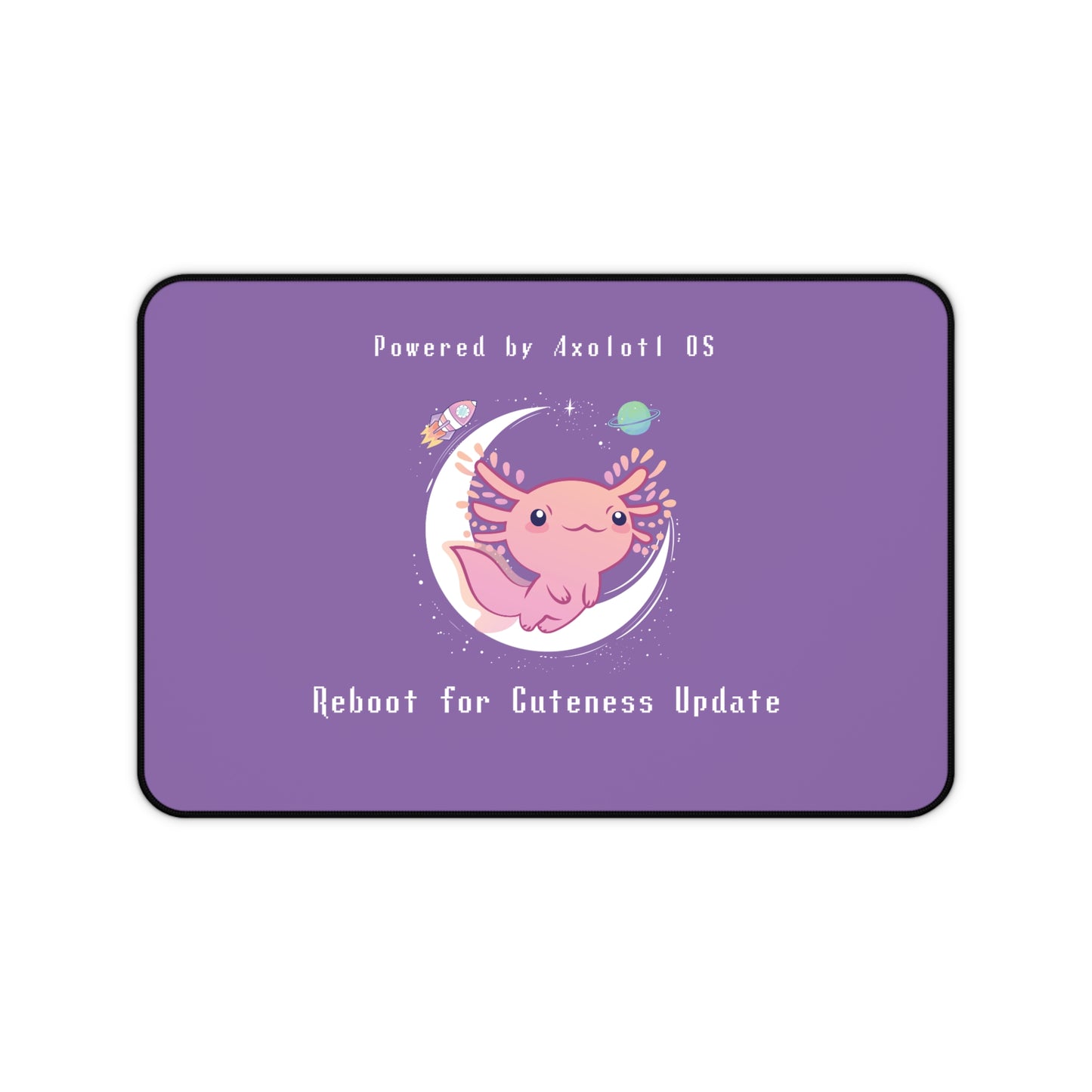 Desk Mat - Axolotl Cuteness OS Update (Light Purple)