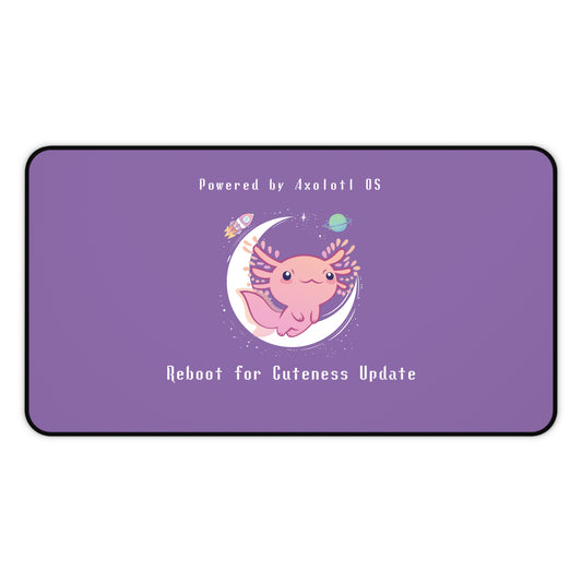 Desk Mat - Axolotl Cuteness OS Update (Light Purple)