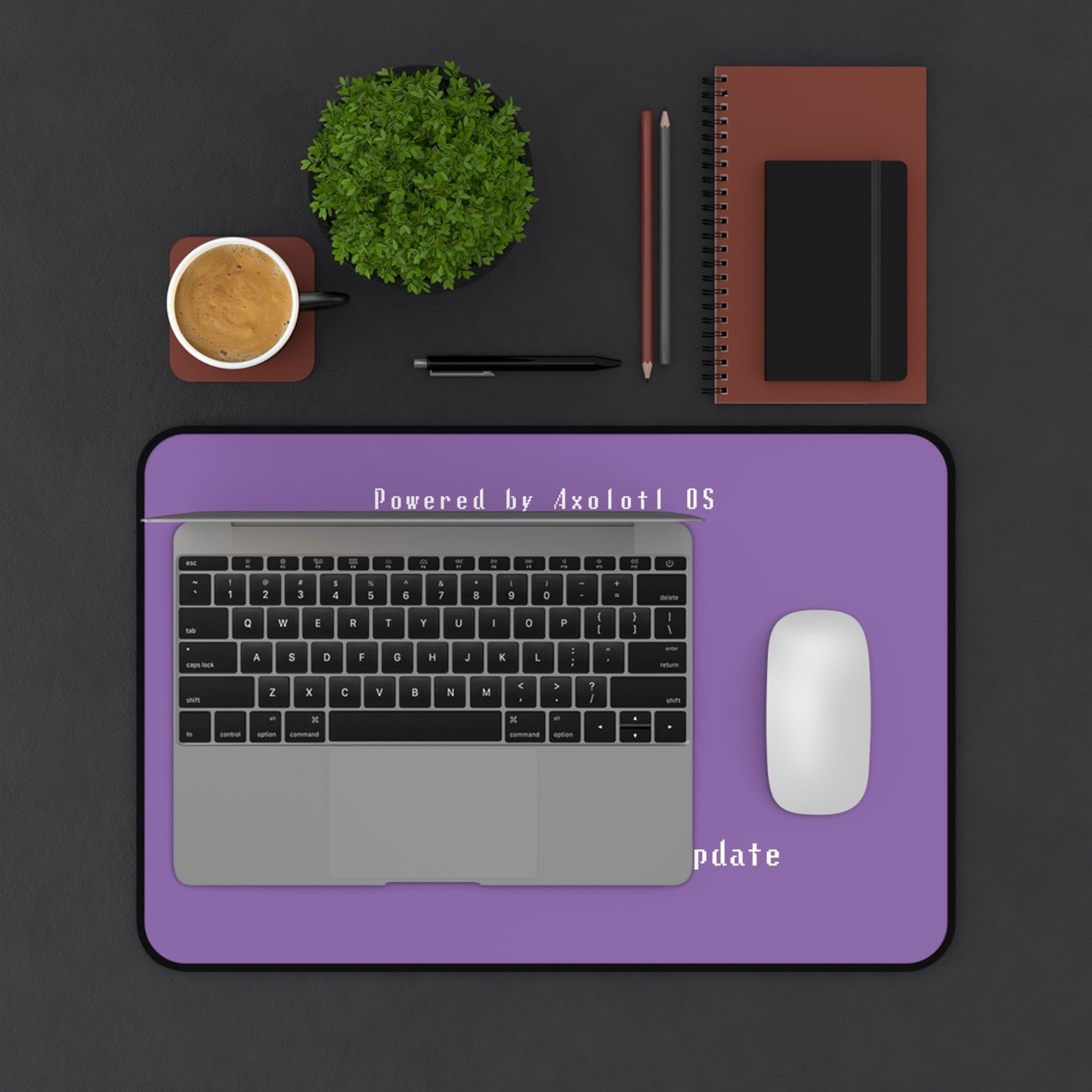 Desk Mat - Axolotl Cuteness OS Update (Light Purple)