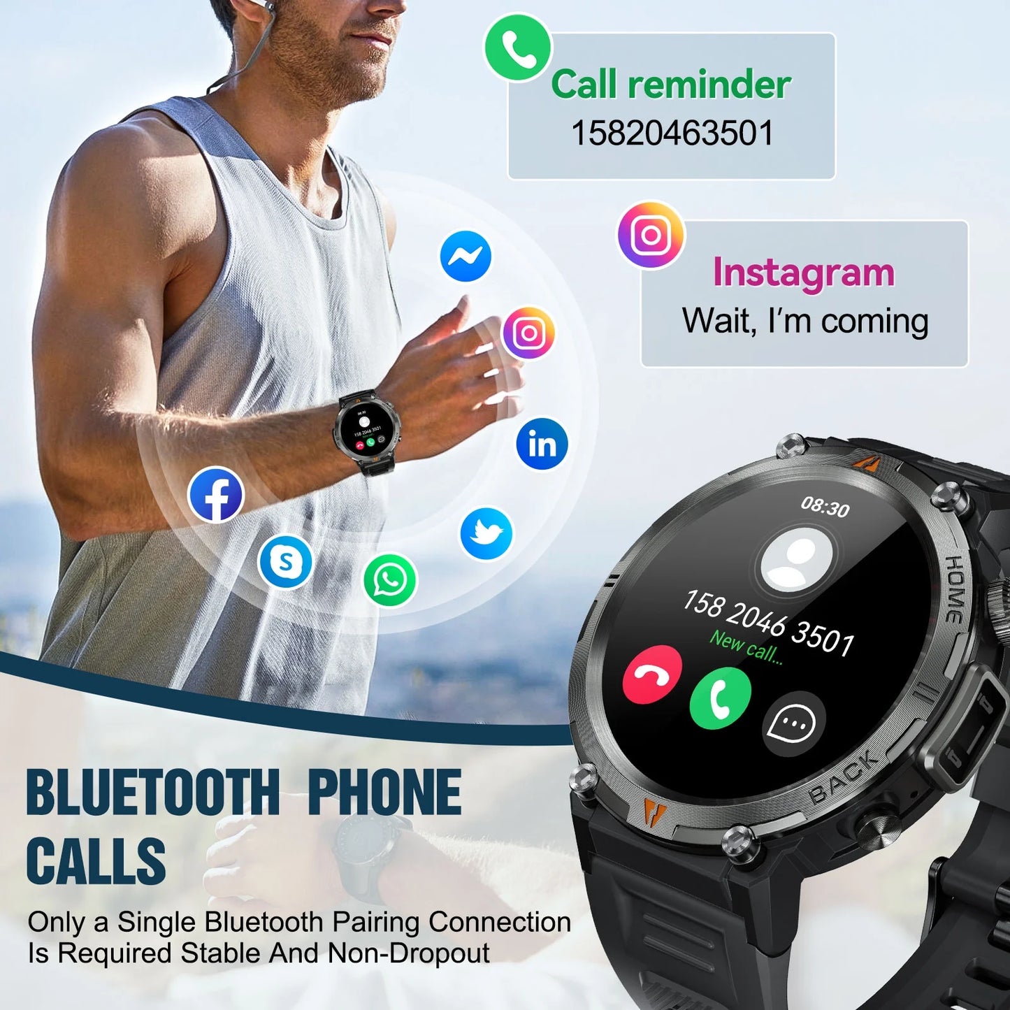 Rugged Titan Edge Smart Watch