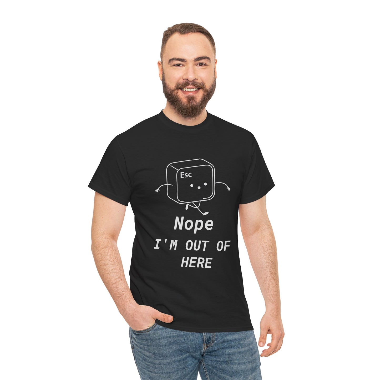 Escape Button Unisex Tee - 'Nope' Design