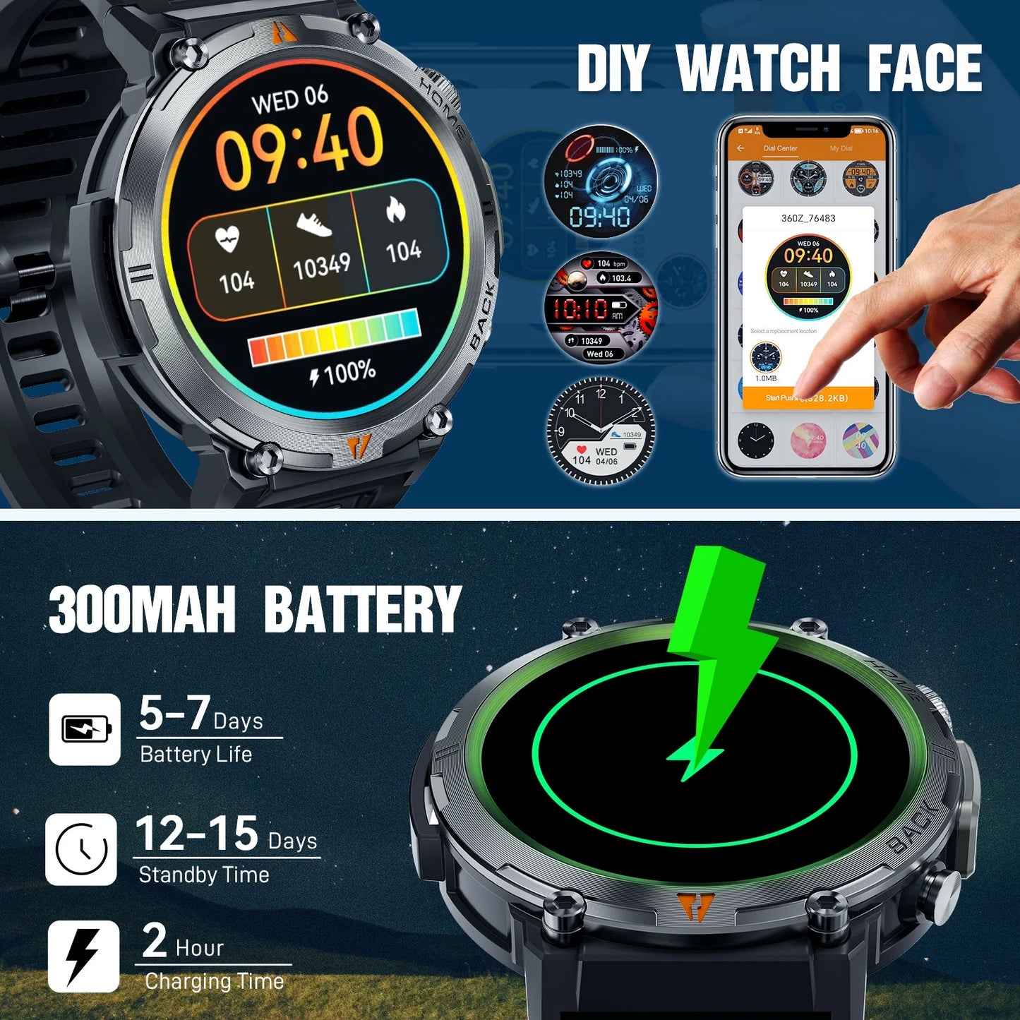 Rugged Titan Edge Smart Watch