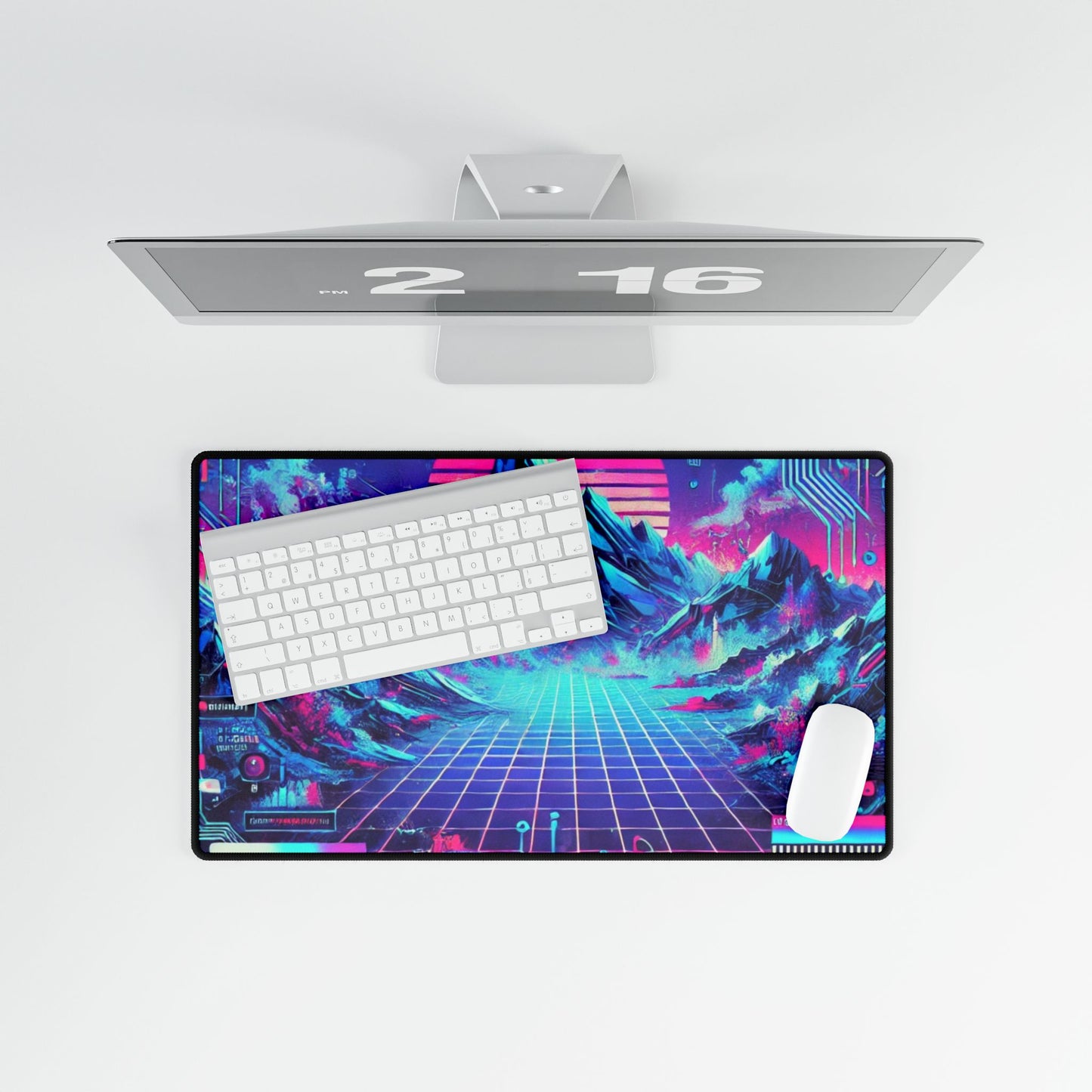 Retro Mountain Themed Desk Mat