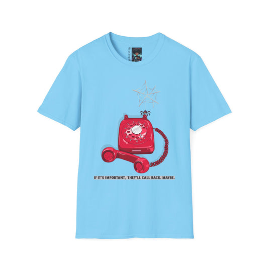 Leave a Message T-Shirt | Handmade Rotary Phone Graphic Tee | Funny Retro Design | Urban Streetwear | Custom Sarcastic Art