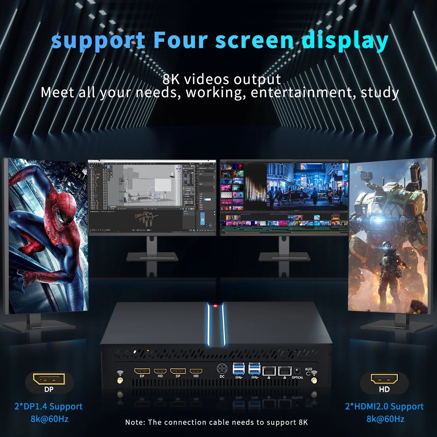 Kinupte Mini Gaming PC, Intel I9-12900F, 64GB RAM, 1TB Pcie SSD, Geforce RTX 3060, Windows 11 Pro