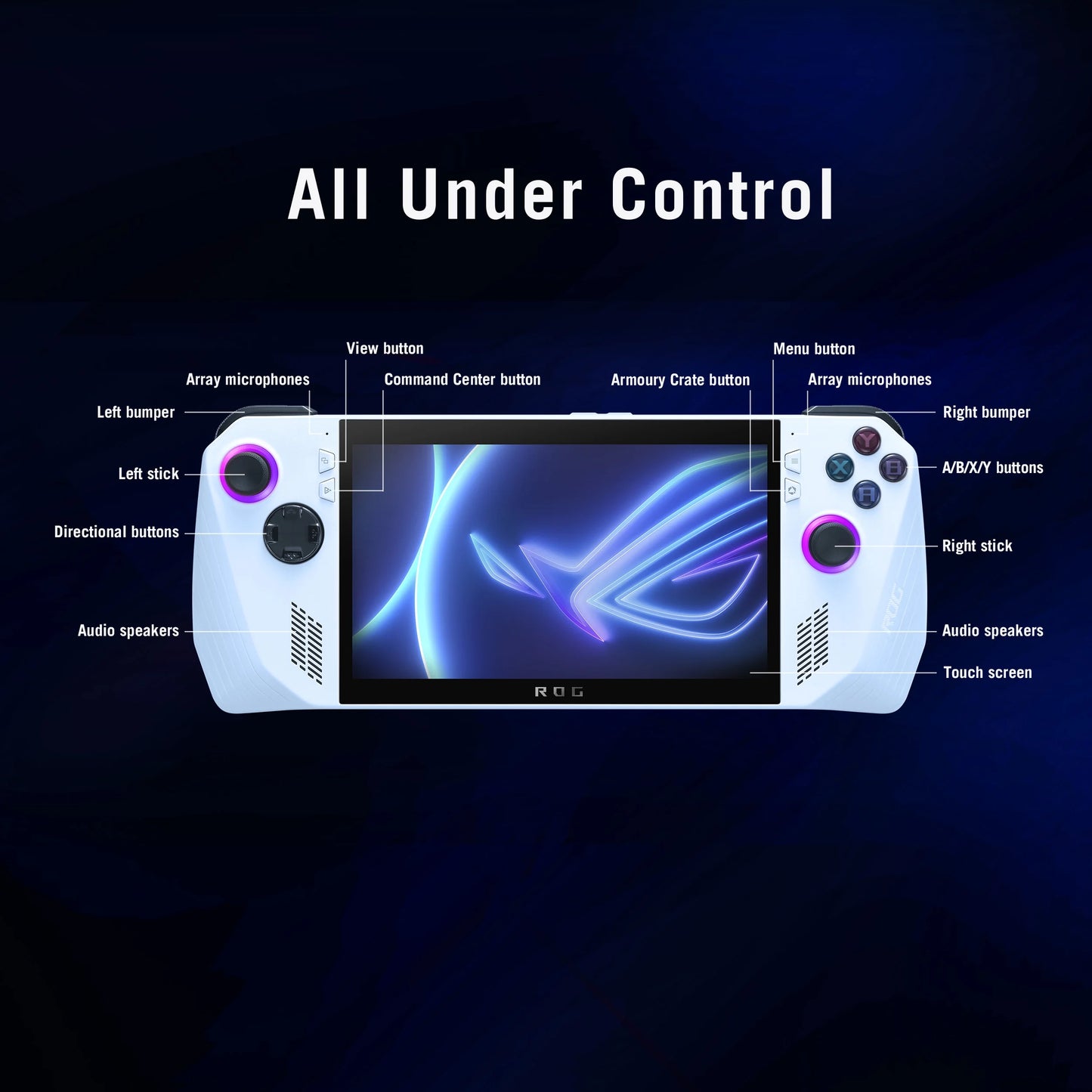 ROG Ally 7" 120Hz FHD 1080P Gaming Handheld Touchscreen AMD Ryzen Z1 Extreme 16GB RAM 512GB White