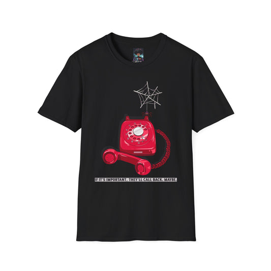 Leave a Message T-Shirt | Handmade Rotary Phone Graphic Tee | Funny Retro Design | Urban Streetwear | Custom Sarcastic Art