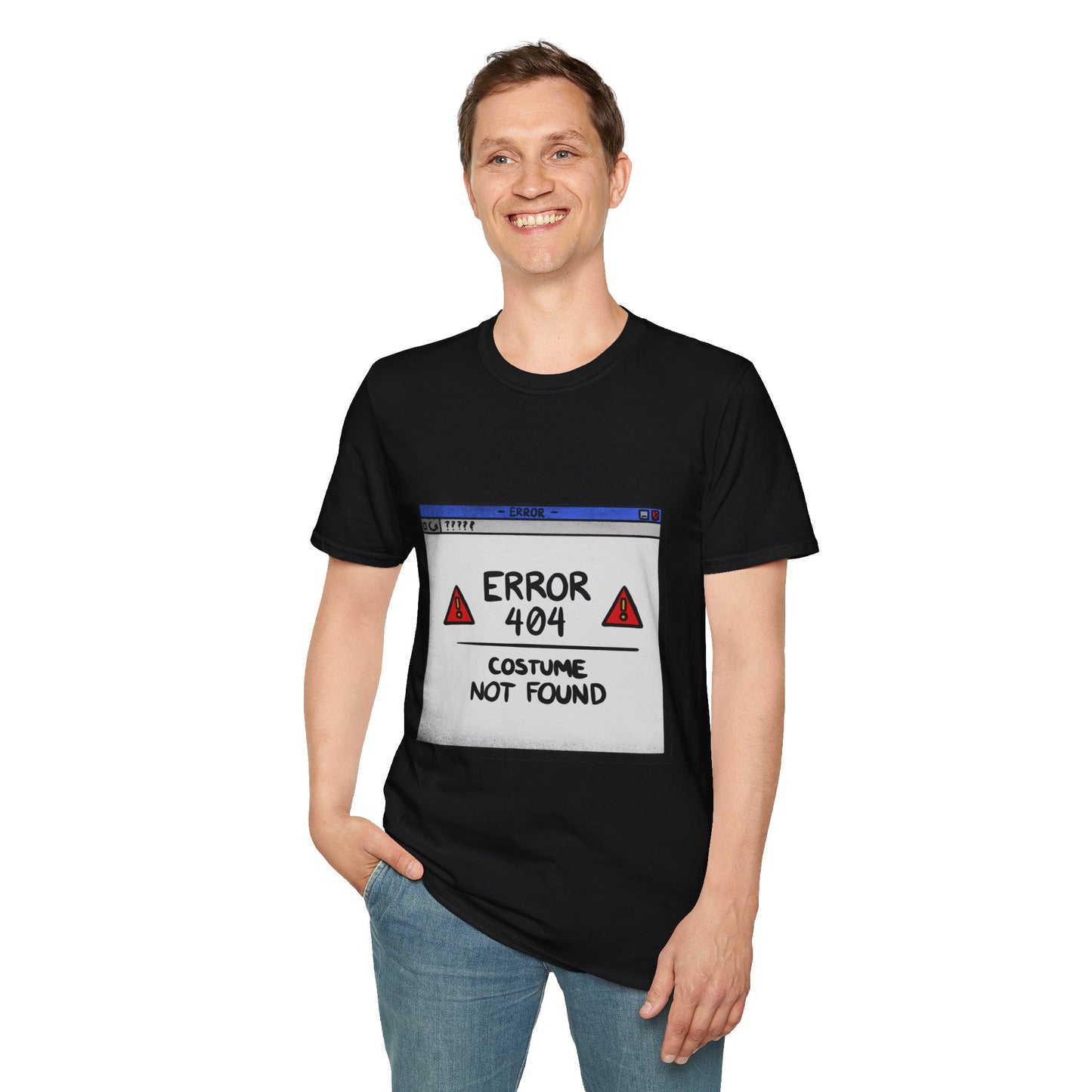 404 Error Costume Not Found Shirt - Gildan 64000 - Funny Halloween T-Shirt - Perfect for Last-Minute Costume Ideas & Tech Lovers