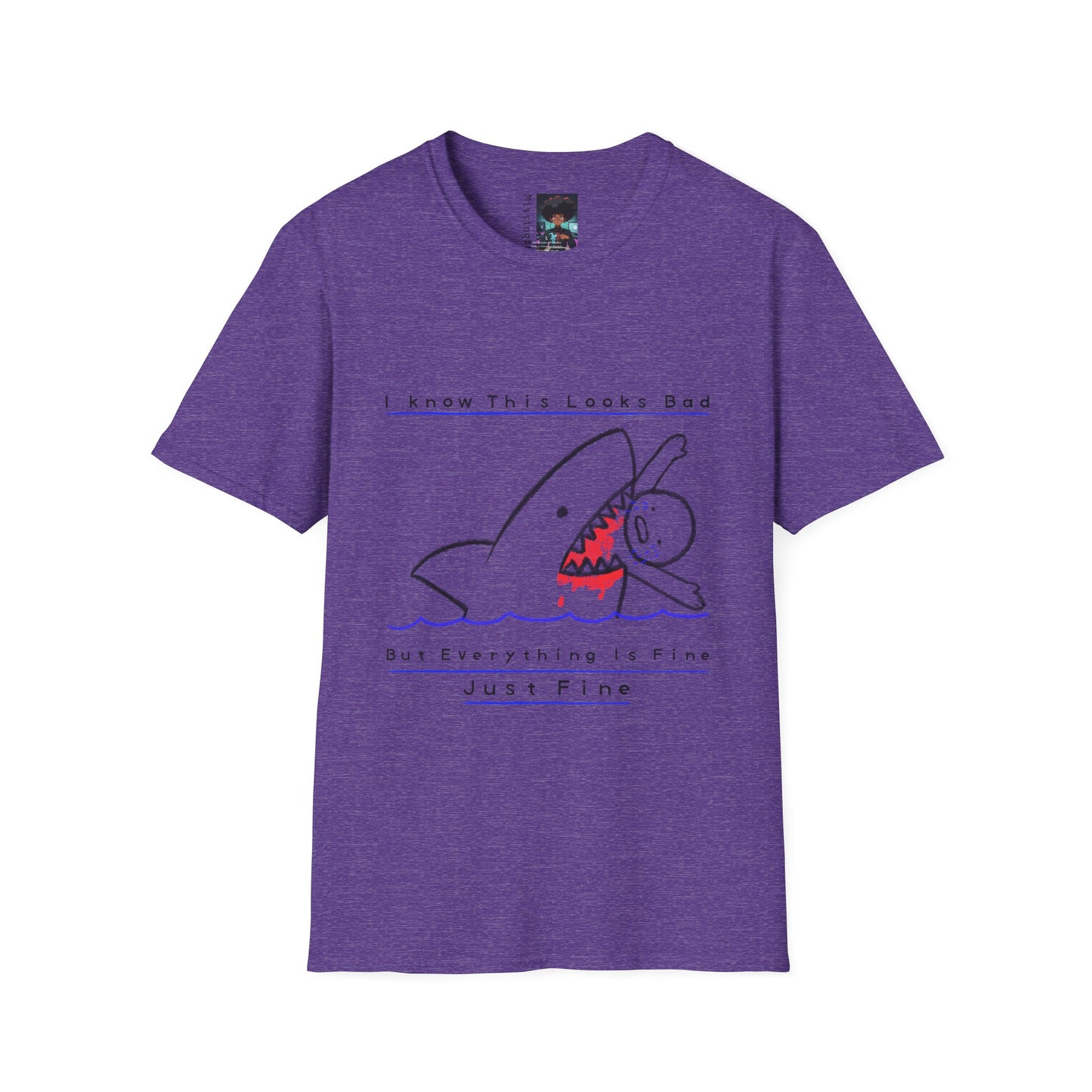 Handmade Shark Byte T-Shirt | Custom Sea Predator Graphic Tee | Edgy Streetwear Design | Urban Ocean Vibes | Unique Shark Art