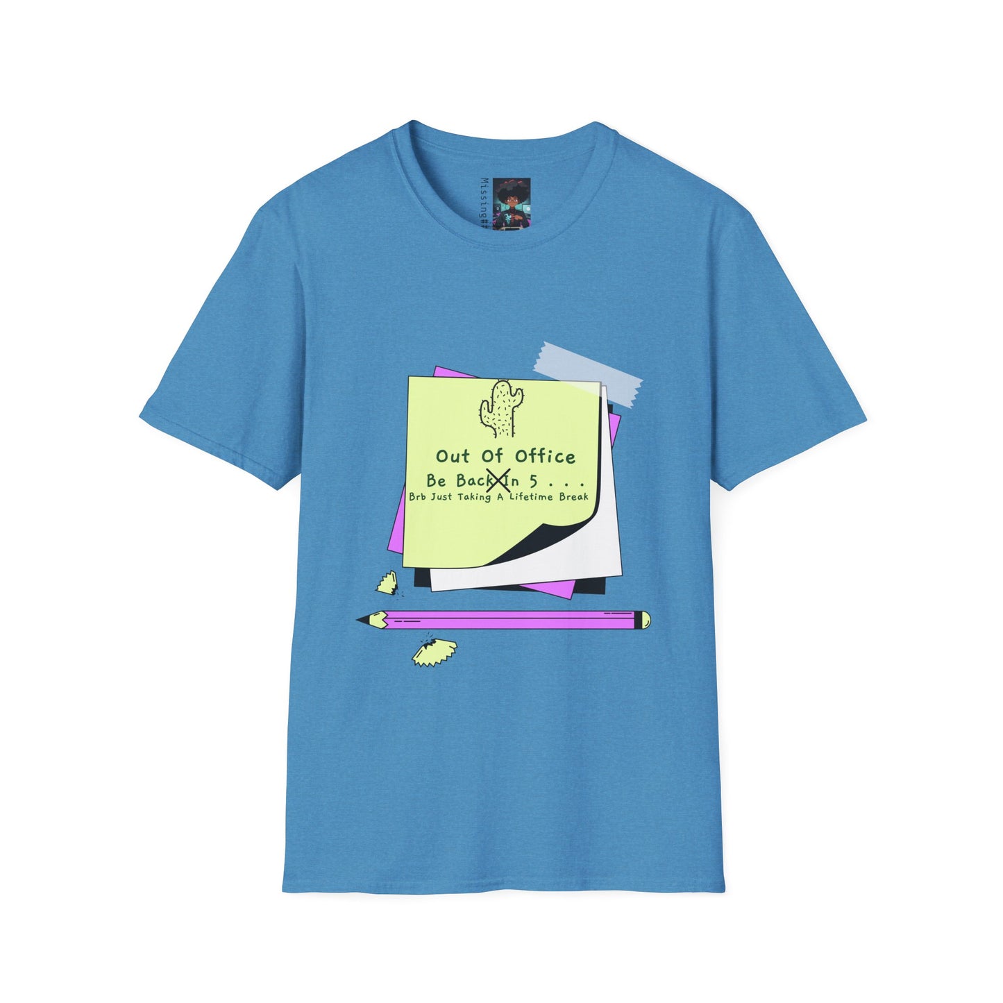 Out of Office T-Shirt | Handmade BRB Graphic Tee | Funny Casual Wear | Urban Street Style | Custom Sticky Note Art