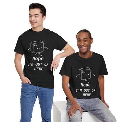 Escape Button Unisex Tee - 'Nope' Design