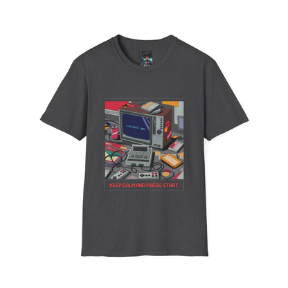 Keep Calm and Press Start Retro Gaming T-Shirt