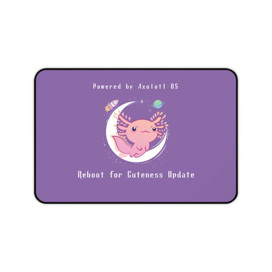 Desk Mat - Axolotl Cuteness OS Update (Light Purple)