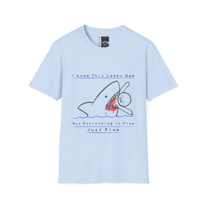 Handmade Shark Byte T-Shirt | Custom Sea Predator Graphic Tee | Edgy Streetwear Design | Urban Ocean Vibes | Unique Shark Art