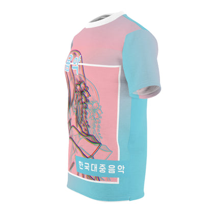 K-Pop Glitch Art Tee | Handmade Custom Shirt | Anime-Inspired Graphic T-Shirt | Korean Music Aesthetic | Trendy Urban Streetwear