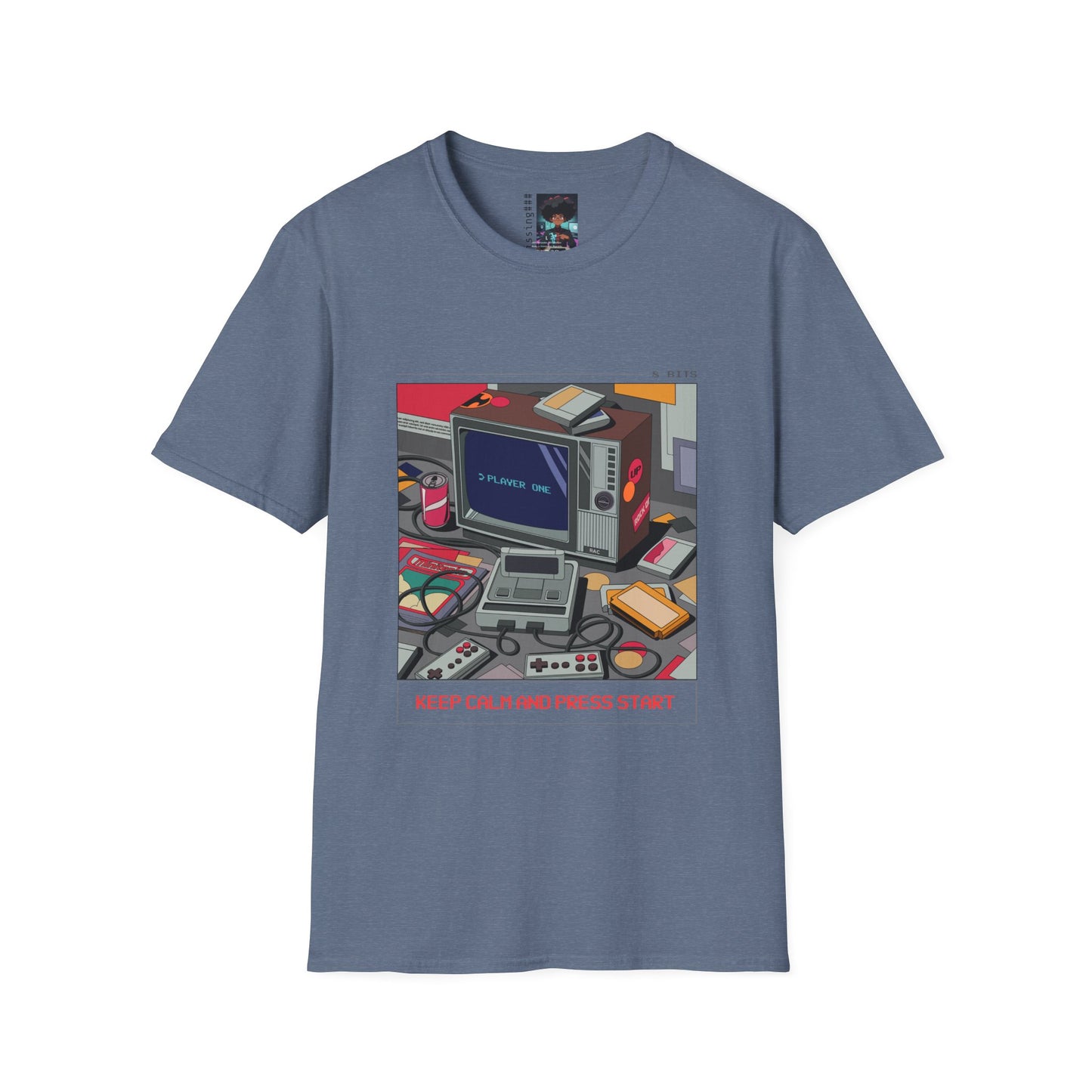 Keep Calm and Press Start Retro Gaming T-Shirt