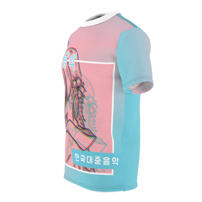 K-Pop Glitch Art Tee | Handmade Custom Shirt | Anime-Inspired Graphic T-Shirt | Korean Music Aesthetic | Trendy Urban Streetwear