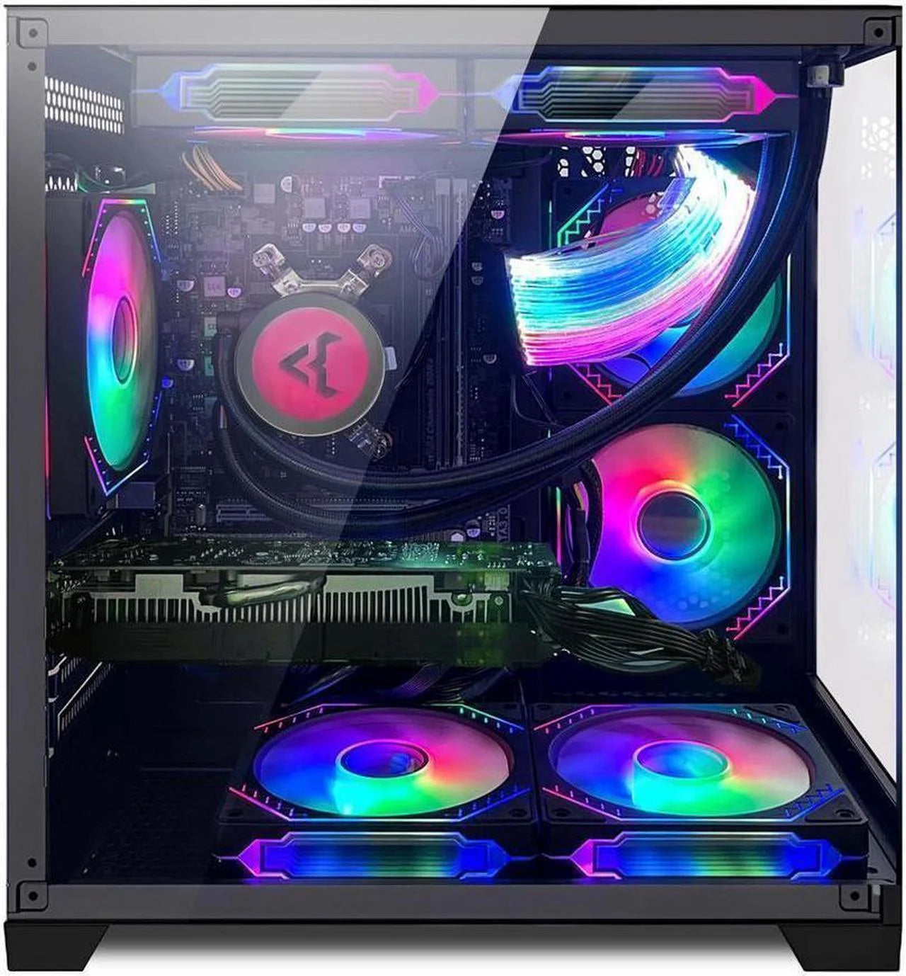 Gaming PC -AMD R5 7600 3.8Ghz ,Radeon RX 7600 8G,32GB DDR5 5600Mhz RAM,1TB M.2 Pcie SSD Desktop, Liquid Cooler, WIFI, RGB Fans, Hdmi,Bluetooth,650W PSU ,Windows 11 Pro