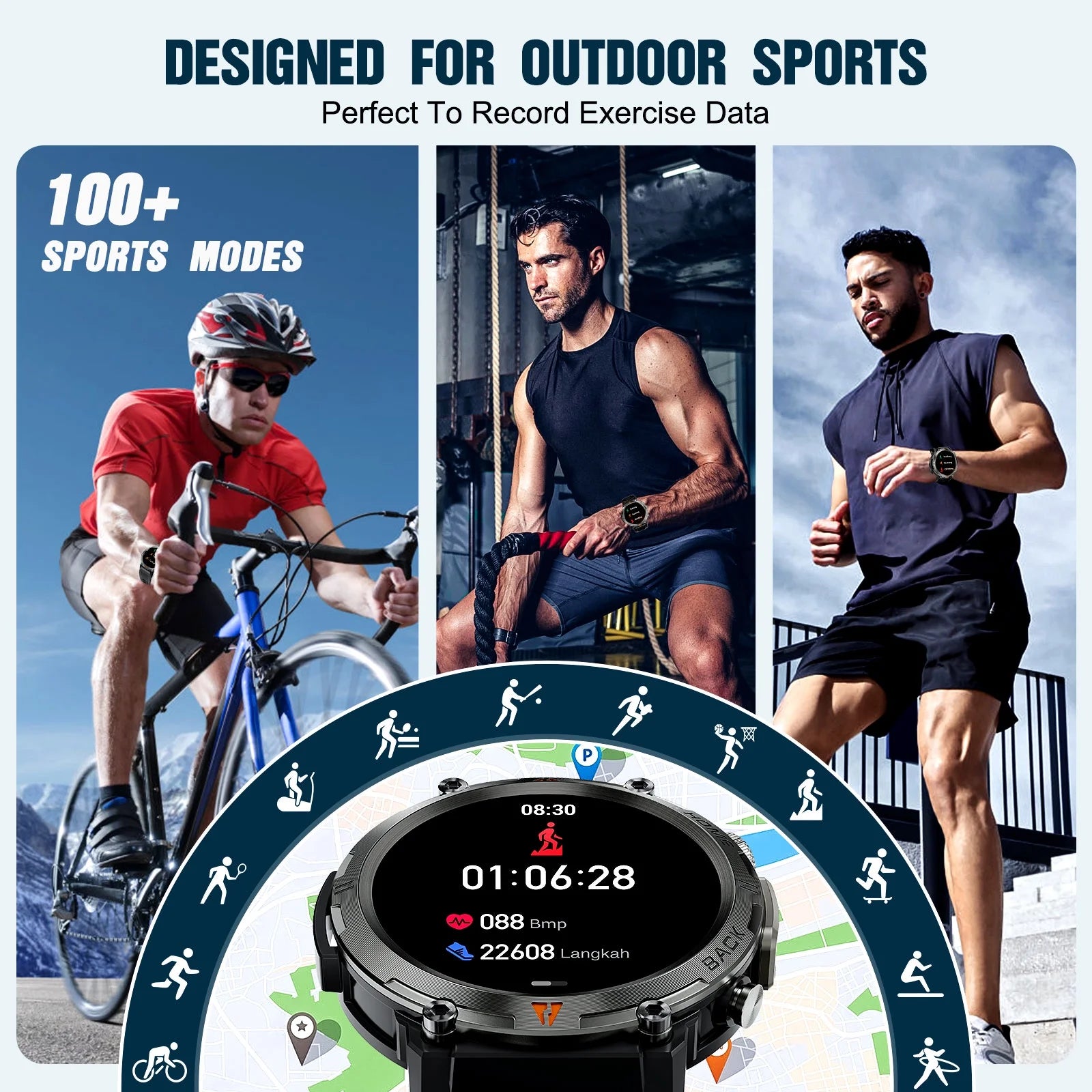 Rugged Titan Edge Smart Watch  