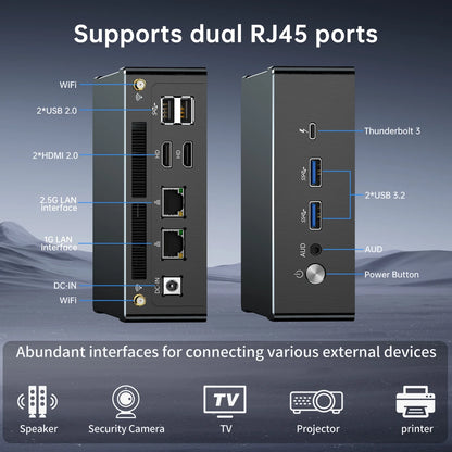 Mini Gaming PC with AMD Ryzen 7 7840HS, Upto 5.1Ghz, Desktop Computer with 32G DDR5, 512G M.2 PCIE4.0 SSD, Windows 11 Pro, 2XHDMI/USB-C Port, 4K Triple Display, Dual Lan(1X2.5G), Wifi6E/Bt5.3