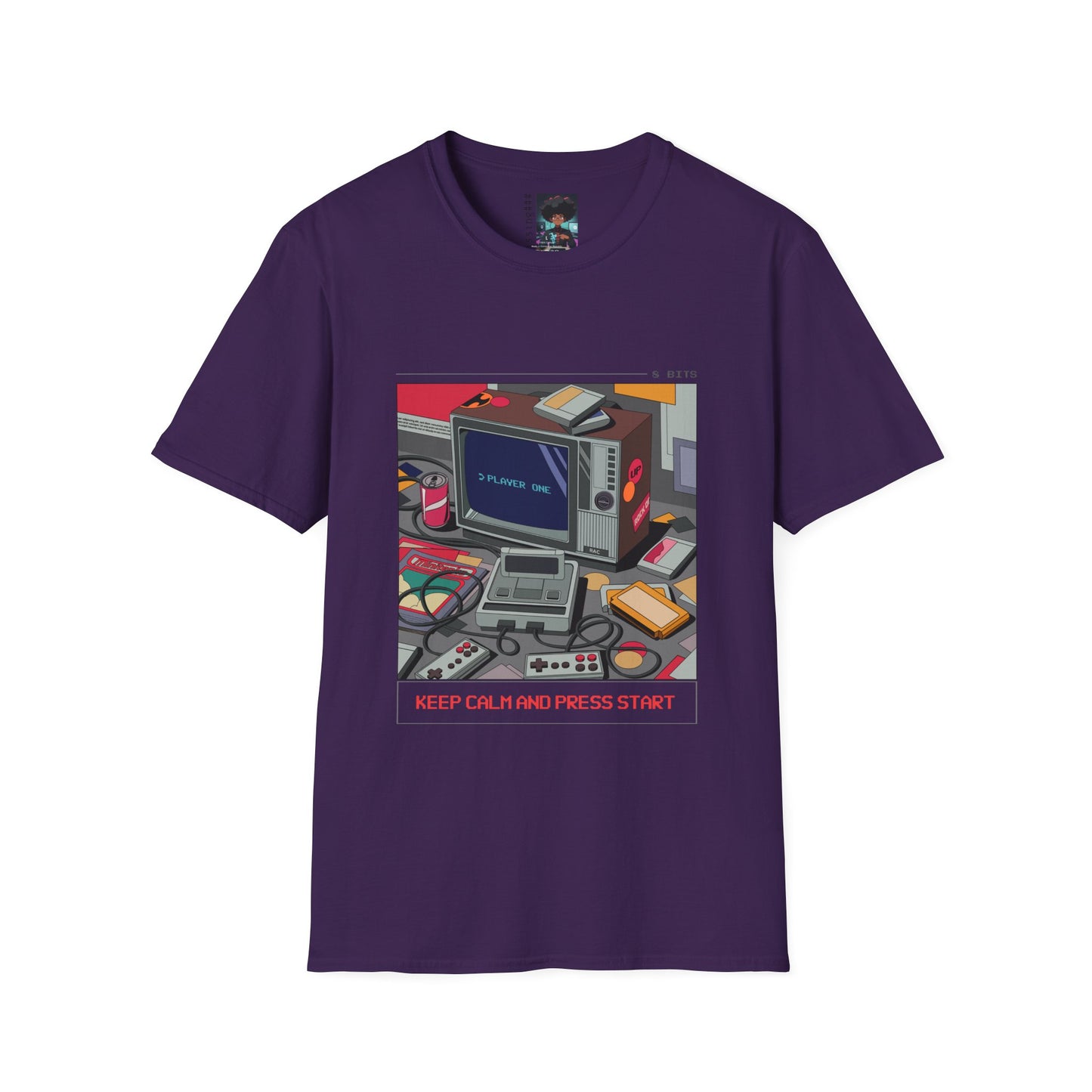 Keep Calm and Press Start Retro Gaming T-Shirt