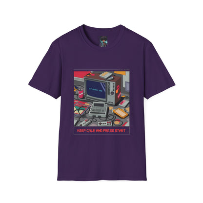 Keep Calm and Press Start Retro Gaming T-Shirt