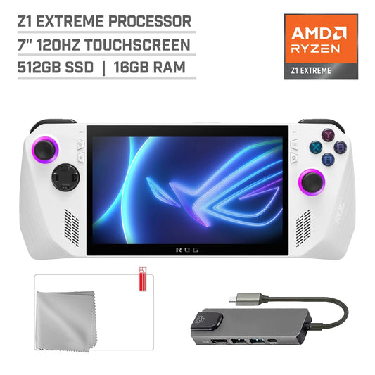 ROG Ally 512GB Gaming Handheld 7-Inch Touchscreen 120Hz FHD 1080P AMD Ryzen Z1 Extreme Processor, Mytrix Hub, Screen Protector, 3 Accessories: 4 in 1 Bundle