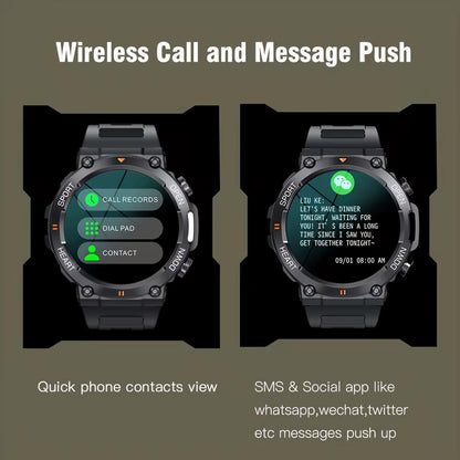 K56Pro Men's Smart Watch with Heart Rate Monitor, Bluetooth Connectivity, 400mAh Long Battery Life, 1.39-Inch 360x360 HD Display for Outdoor Activities